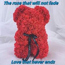1 buc. 25 cm trandafir ursuleț decorativ, cadou floare trandafir artificială, ursuleț din spumă de trandafir