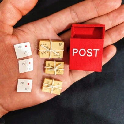 迷你邮箱套装，微缩装饰配件，门口微缩场景装饰，派对拍照道具，DIY微缩模型，微缩家居场景DIY，爱好者收藏礼品