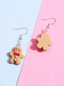 1 Cặp Bông tai thả Acrylic hình nơ bánh gừng hoạt hình dễ thương sáng tạo Giáng sinh cho phụ nữ, Trang sức tiệc ngày lễ Valentine - Nhiều màu - Xem 6