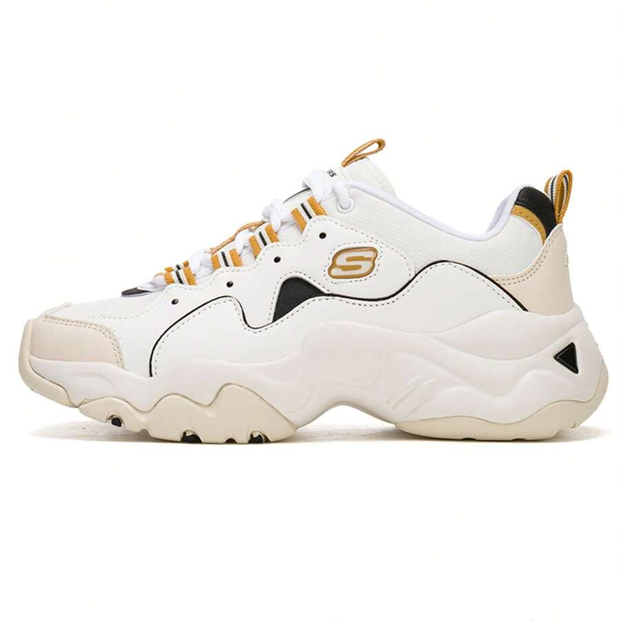 Skechers 女士泡泡熊运动鞋，厚底厚底运动鞋，轻便休闲熊猫鞋 - 白色/黑色 - 查看 1