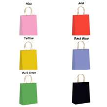 12 件牛皮纸袋 - 时尚包装解决方案、礼品包装、可重复使用的购物袋、派对装饰、工艺项目袋 - 适用于小型企业、烘焙食品礼品和婚礼装饰 - 彩色 - 查看 7