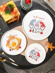 1 đĩa gốm Giáng sinh, thích hợp cho bít tết, ngũ cốc, rau, thịt, bánh mì, sử dụng ngoài trời, đám cưới, tiệc tùng, quà tặng, sinh nhật, sử dụng trong nhà, phòng ăn, nhà bếp - nhiều màu - Xem 3