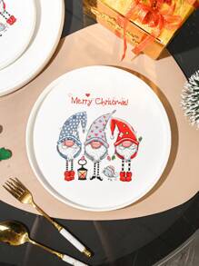 1 đĩa gốm Giáng sinh, thích hợp cho bít tết, ngũ cốc, rau, thịt, bánh mì, sử dụng ngoài trời, đám cưới, tiệc tùng, quà tặng, sinh nhật, sử dụng trong nhà, phòng ăn, nhà bếp - nhiều màu - Xem 4