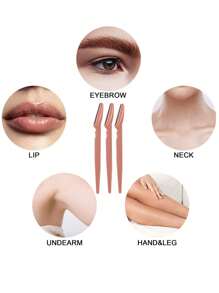 20 件/套咖啡棕色眉毛剃须刀，安全面部脱毛工具，男女皆宜的剃须刀，易于使用的修剪和塑形镊子 - 咖啡棕 - 查看 4