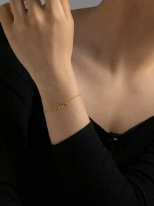 ANDYWEN 1 Miếng Thanh lịch & Sành điệu Bạc 925 Tình yêu vô tận Vòng tay - Bạc - Xem 2