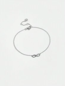 ANDYWEN 1 Miếng Thanh lịch & Sành điệu Bạc 925 Tình yêu vô tận Vòng tay - Bạc - Xem 4