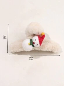 1件圣诞毛绒爪雪人花朵圣诞树卡通发饰，适合派对、下午茶聚会、秋冬季节。 - 彩色 - 查看 5