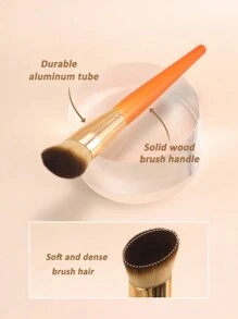 1 cọ tán kem nền tròn lớn, cọ trang điểm chuyên nghiệp lông tổng hợp, thích hợp để tạo khối với các sản phẩm mỹ phẩm dạng lỏng, kem, phấn và hỗn hợp. - Gỗ đỏ - Xem 4