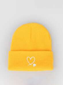 1顶刺绣爱心针织可调节遮阳帽，男士休闲户外旅行沙滩帽，Y2K风格男女冬季服装 - 針織帽 - 查看 5