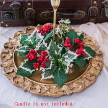 1 chiếc, Vòng nến Giáng sinh Vòng nến lá nhân tạo Giá đỡ nến Giáng sinh Vòng hoa nến quả mọng đỏ cho trang trí bàn tiệc cưới Giáng sinh - Nhiều màu - Xem 2