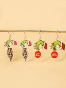 1 对 Grinki 亚克力元素耳环，适合日常和派对佩戴，送给女性的精美礼物 - 彩色 - 查看 6