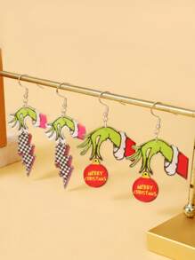 1 对 Grinki 亚克力元素耳环，适合日常和派对佩戴，送给女性的精美礼物 - 彩色 - 查看 1