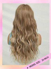 TOPSHE 摩卡棕色 26 英寸蝴蝶发型水波合成假发法式复古风格女士自然日常派对假发全假发日常派对使用万圣节圣诞礼物 - 摩卡棕 - 查看 5