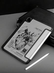 1 件素描心形图案硅胶保护壳，带铅笔槽，兼容华为/iPad，防震和睡眠/唤醒功能 - 彩色 - 查看 7