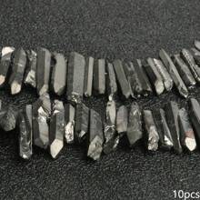 Natural Quartz Crystal Stick Spikes Points Beads 2-8cm Loose Raw Top Drilled Gemstone Beads For Jewelry Making DIY Accessories 10pcs