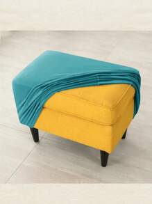 1 件装柔软天鹅绒脚凳套家居装饰脚凳套四季防污沙发脚凳套适用于客厅卧室酒店酒吧 - 松石藍 - 查看 2