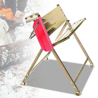 Lospitch Caballete de sierra de 81x80x80cm / 81x72x78,5 cm con soporte para motosierra: caballete de motosierra plegable, con capacidad para 150 kg, para un aserrado de leña preciso y eficiente, que ahorra espacio
