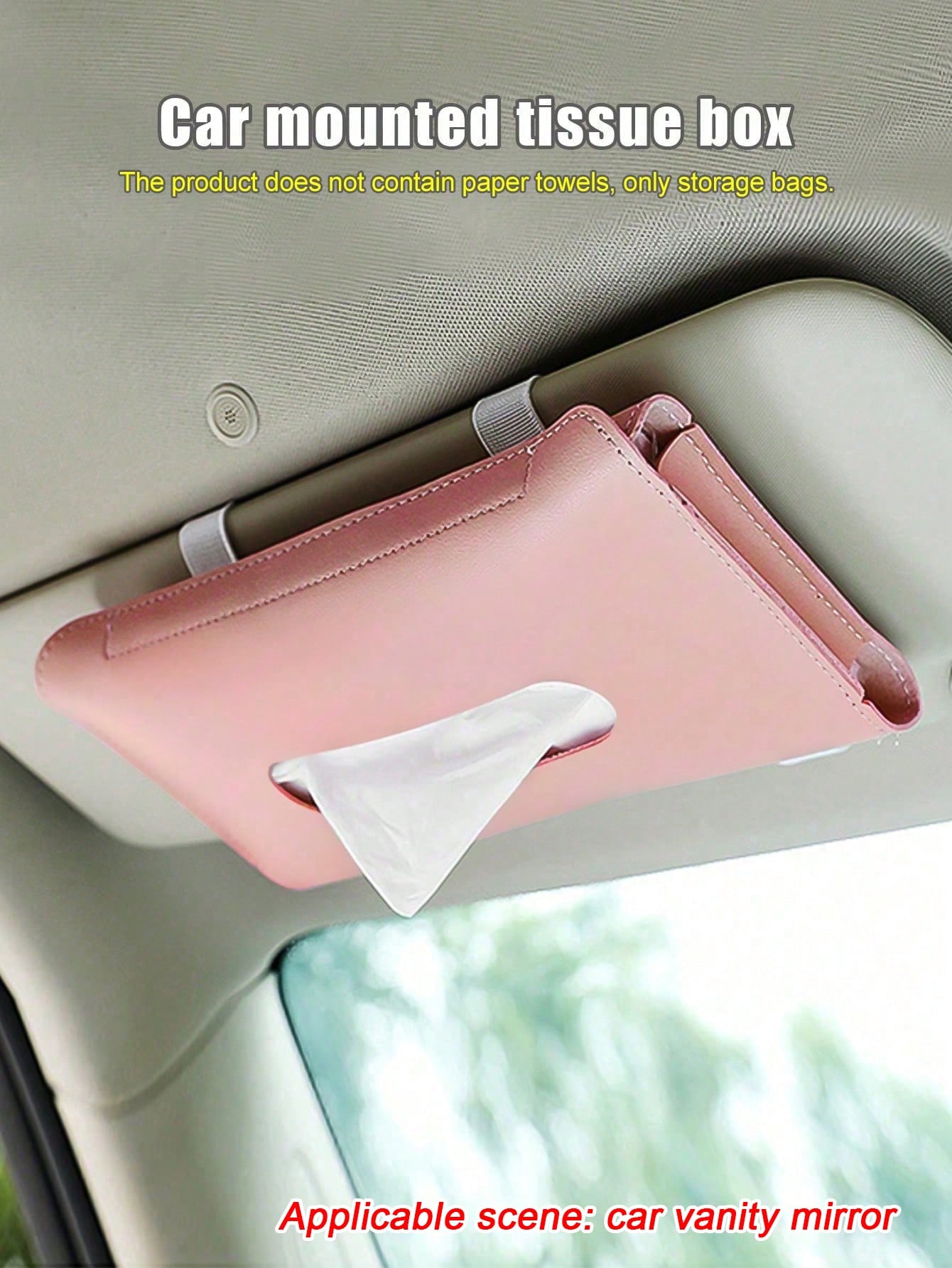 1 قطعة حاملة منديل ورقي للسيارة، موزع منديل مركب ع...