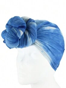 1 chiếc khăn trùm đầu in họa tiết Tie-Dye thời trang để buộc đầu, khăn trùm đầu - Màu xanh lam - Xem 3