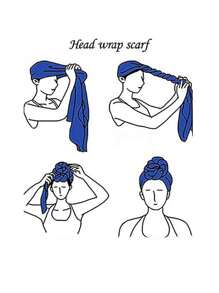 1 chiếc khăn trùm đầu in họa tiết Tie-Dye thời trang để buộc đầu, khăn trùm đầu - Màu xanh lam - Xem 5