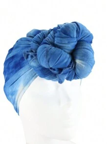 1 chiếc khăn trùm đầu in họa tiết Tie-Dye thời trang để buộc đầu, khăn trùm đầu - Màu xanh lam - Xem 2
