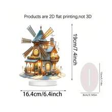 Charming Gingerbread House Christmas Tabletop Display - Acrylic, Versatile Holiday Decor With Stand Best Gifts - Grey - View 2