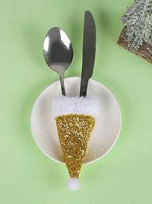 Bộ 6 món dao nĩa lấp lánh Giáng sinh sáng tạo, mũ Giáng sinh mini, dao nĩa trang trí để bàn, đạo cụ trang trí Giáng sinh, quà tặng tốt nhất, trang trí sinh nhật, trang trí nhà, trang trí Giáng sinh, trang trí phòng, mùa đông - Nhiều màu - Xem 3