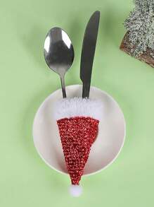 Bộ 6 món dao nĩa lấp lánh Giáng sinh sáng tạo, mũ Giáng sinh mini, dao nĩa trang trí để bàn, đạo cụ trang trí Giáng sinh, quà tặng tốt nhất, trang trí sinh nhật, trang trí nhà, trang trí Giáng sinh, trang trí phòng, mùa đông - Nhiều màu - Xem 8