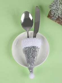 Bộ 6 món dao nĩa lấp lánh Giáng sinh sáng tạo, mũ Giáng sinh mini, dao nĩa trang trí để bàn, đạo cụ trang trí Giáng sinh, quà tặng tốt nhất, trang trí sinh nhật, trang trí nhà, trang trí Giáng sinh, trang trí phòng, mùa đông - Nhiều màu - Xem 10