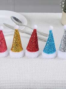 Bộ 6 món dao nĩa lấp lánh Giáng sinh sáng tạo, mũ Giáng sinh mini, dao nĩa trang trí để bàn, đạo cụ trang trí Giáng sinh, quà tặng tốt nhất, trang trí sinh nhật, trang trí nhà, trang trí Giáng sinh, trang trí phòng, mùa đông - Nhiều màu - Xem 6