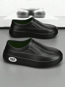 W 1 Pair Men's Waterproof, Anti-Slip, Oil-Resistant, Slip-On Chef Shoes For Kitchen, Hotel Back-Of-House, Food Factory