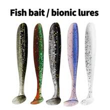 10pcs/20pcs Bicolor T-Shaped Soft Fishing Lures, Smooth Bent-Mouthed Chub Baits, Suitable For Fresh Water And Saltwater Realistic Soft Baits, Fishing Gear, Fishing Accessories