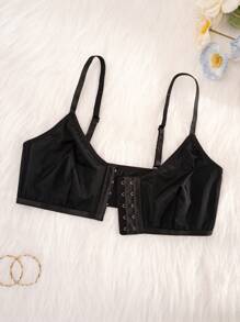 1 件女士舒适休闲五扣前扣文胸 - 黑色 - 查看 6