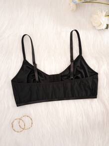 1 件女士舒适休闲五扣前扣文胸 - 黑色 - 查看 7