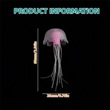 迷你人造水母水族箱鱼缸配件仿真荧光水母金鱼缸水族箱造景 - 彩色 - 查看 3