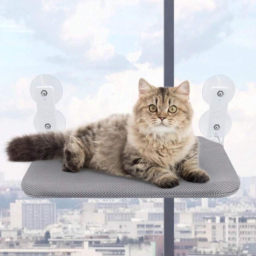 Cat Hammock - Comfortable Window Bed, Toy Lounge - Grey - View 1