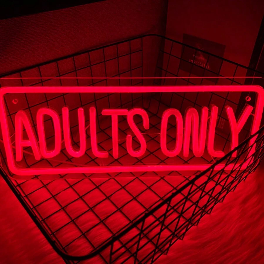 لافتة نيون للرجال فقط للحائط، لافتة إضاءة نيون LED للبالغين فقط، رمزية جنسية للبار والمنزل الذكوري، لافتة حائط نيون للنساء، ديكور لافتات الاستوديو، لوحة إضاءة نيون للعرض المباشر، لافتات نيون لديكور غرفة النوم، ديكور الحفلات - أحمر - مشاهدة 1