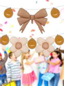 8 quả bóng bay tráng bạc hình bướm và hoa cúc, màu hồng/xanh/vàng/kaki/trắng bằng cao su, dùng cho trang trí tiệc cưới, tiệc sinh nhật - Nhiều màu - Xem 5