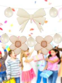 8 quả bóng bay tráng bạc hình bướm và hoa cúc, màu hồng/xanh/vàng/kaki/trắng bằng cao su, dùng cho trang trí tiệc cưới, tiệc sinh nhật - Nhiều màu - Xem 7