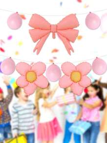 8 quả bóng bay tráng bạc hình bướm và hoa cúc, màu hồng/xanh/vàng/kaki/trắng bằng cao su, dùng cho trang trí tiệc cưới, tiệc sinh nhật - Nhiều màu - Xem 3