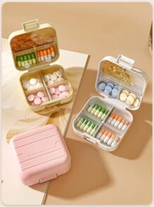 1 hộp đựng thuốc mini 7 ngày di động, hộp đựng thuốc có ngăn, hộp đựng thuốc, chất liệu PP - Nhiều màu - Xem 10
