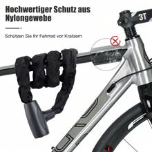 120cm Bicycle Lock High Security, Chain Lock Bicycle Made Of 6mm Hardened Steel, Long Bicycle Lock With 2 Keys, Children's Bicycle Lock For Bicycles, Motorcycles, Scooters, E-Bikes - 黑色 - 查看 7