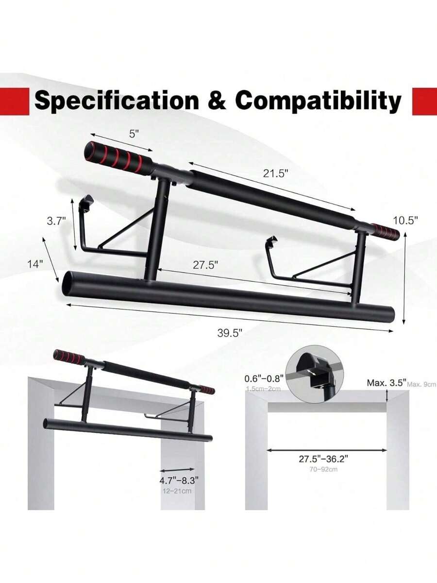 Pull Up Bar For Doorway, Foldable MultiGrip Chin Up Bar With NonSlip