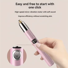 Portable Electric Rechargeable Face Eyebrow Trimmer Epilator Pen -BA1401 - 粉色 - 查看 3