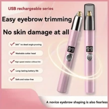 Portable Electric Rechargeable Face Eyebrow Trimmer Epilator Pen -BA1401 - 粉色 - 查看 2