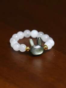 gxtbw 1 件可爱猫兔串珠戒指 - 简约时尚派对珠宝配饰、男女通用情侣戒指、手工珠宝礼物 - 戒指 - 查看 14