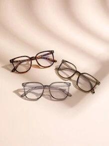 Bộ 3 kính dành cho nữ, kính Ray không cần toa cỡ lớn, gọng kính đọc sách, máy tính, mọi mùa, phù hợp với khuôn mặt tròn/to - màu đen - Xem 1