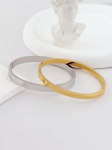 2 件不锈钢手链，用途广泛且易于佩戴，可与任何服装搭配，送给亲人和朋友的礼物 - 金色 - 查看 9