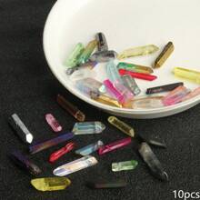 Natural Quartz Crystal Stick Spikes Points Beads 2-8cm Loose Raw Top Drilled Gemstone Beads For Jewelry Making DIY Accessories 10pcs