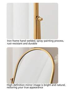 1 Piece Desktop Light Luxury Makeup Mirror, Oval 360° Rotatable Cosmetic Mirror For Counter, Bedroom Decoration Perfect Choice,Makeup,Cheap,Room Decor,Vanity,Travel,Bedroom,Makeup Accessories,Mirror,Vanity Mirror